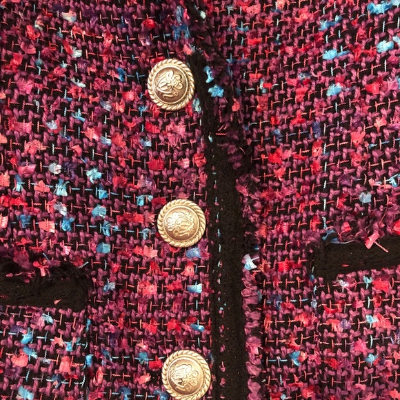 Say What? Women's multi-color Tweed Blazer - Picture 4 of 11